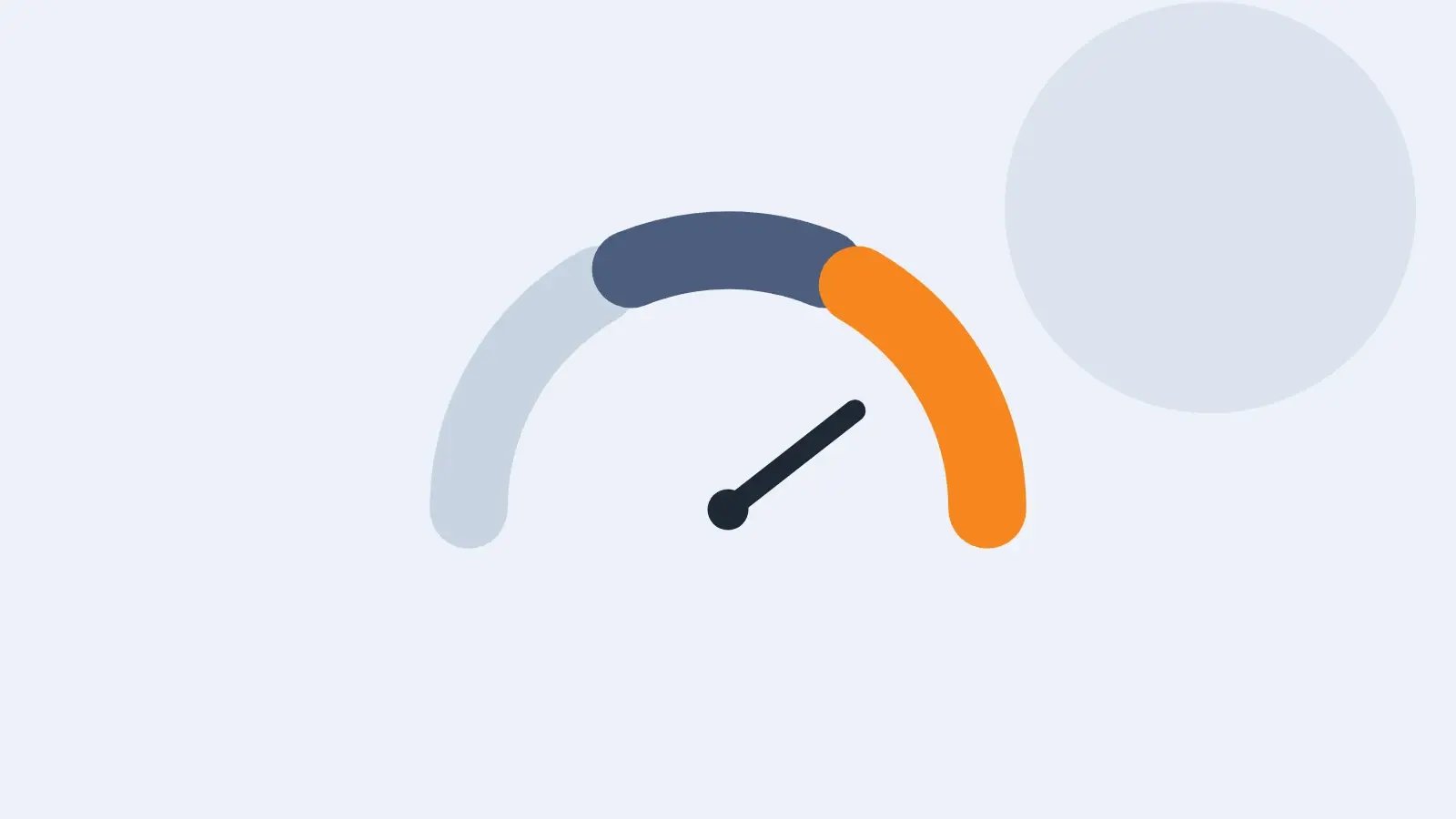 Tachometer-Skala mit Zeiger als Symbol für die Bonitätsprüfung von Unternehmen