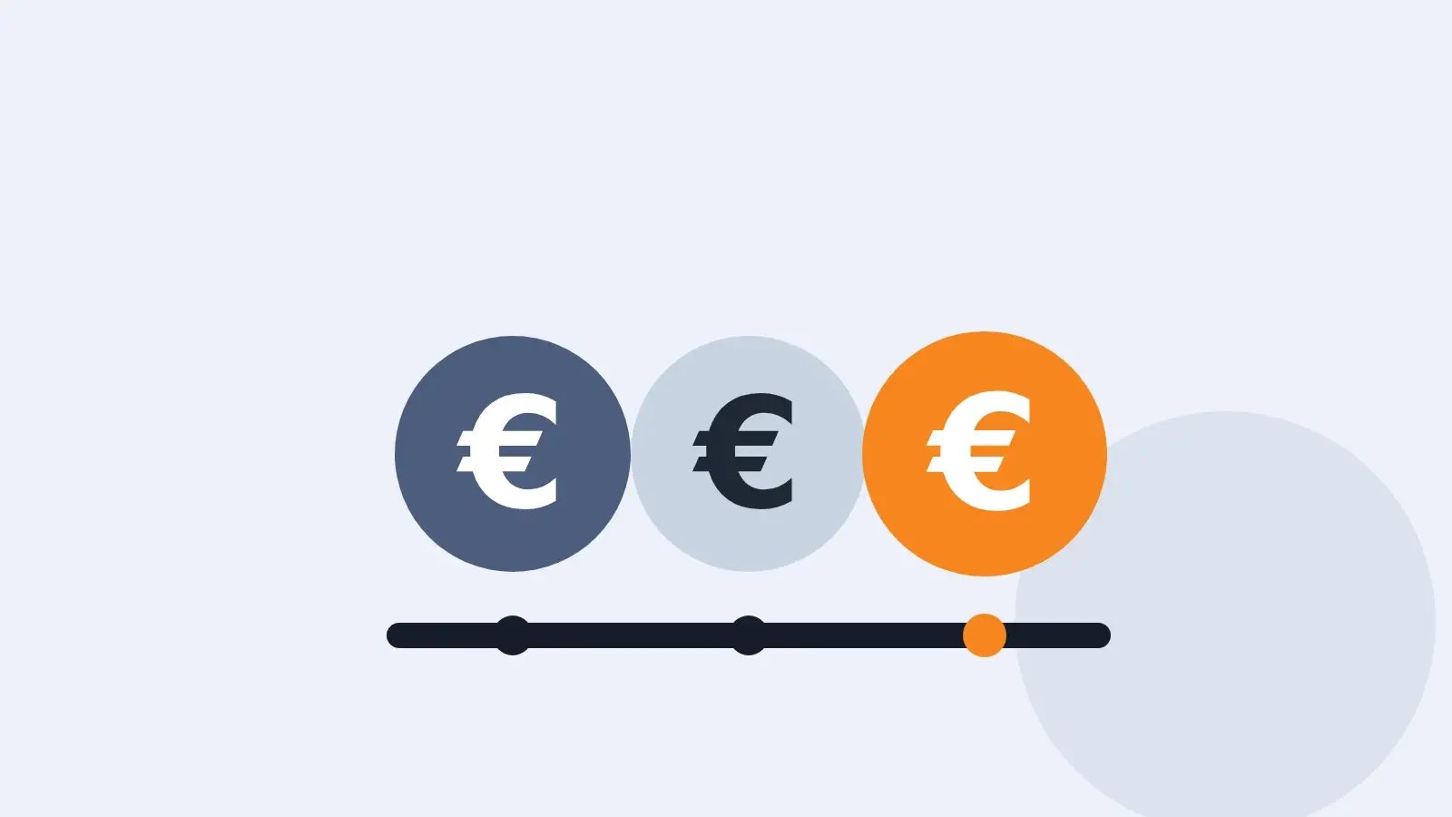 Drei unterschiedlich große Euro-Münzen mit Skala – zulässige Höhe von Mahngebühren