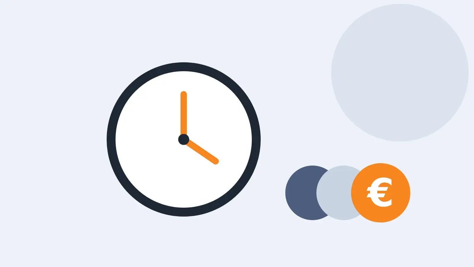 Uhr und Euro-Münzen als Symbol für Verjährungsfristen im Inkasso